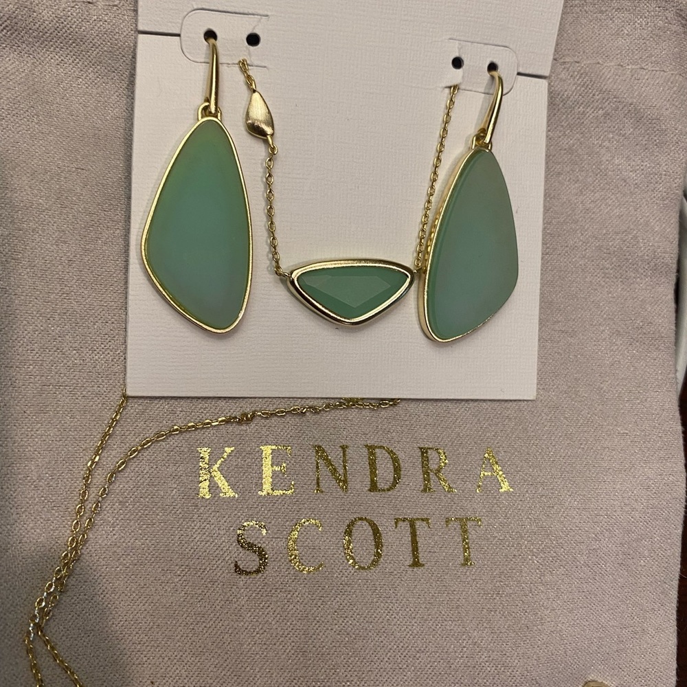 McKenna gold mint drop earrings PLUS Kendra Scott Margot earrings-sold together